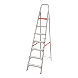 01 Escada doméstica aluminio 7 degraus até 120kg botafogo