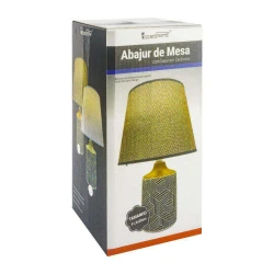 Abajur de mesa de cerâmica decorado com cúpula