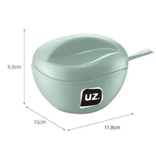 Açucareiro plástico com colher verde menta Uz. Utilidades