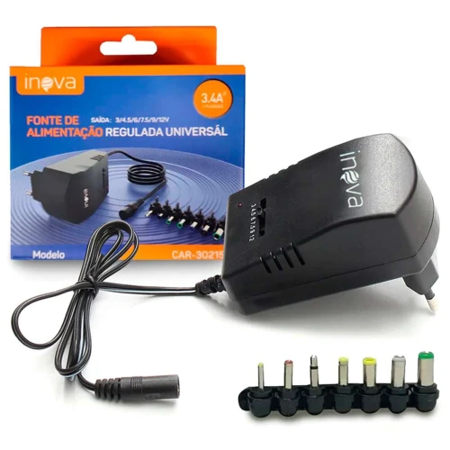 Adaptador fonte universal 7 plugs 3.4a car30215