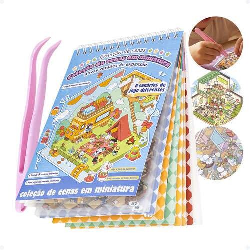 Adesivo 3D caderno cenas em miniatura sortidas Interponte