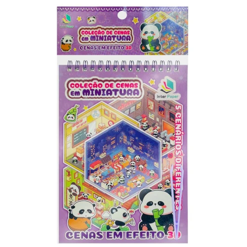 Adesivo 3D caderno cenas em miniatura sortidas Interponte