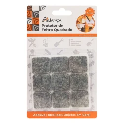 Adesivo de feltro protetor para móveis quadrado com 09 unidades