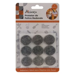 Adesivo de feltro protetor para moveis redondo 9 unidades