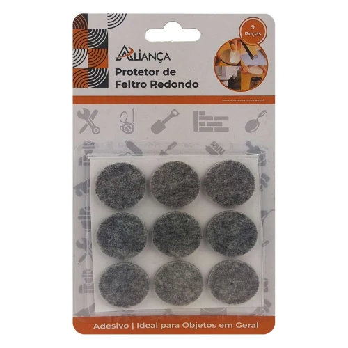 Adesivo de feltro protetor para moveis redondo 9 unidades
