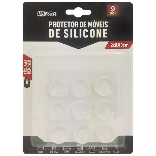 Adesivo de silicone protetor para móveis redondo 9 unidades