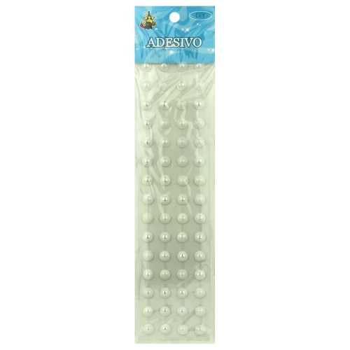 Adesivo flor pérola 10mm pérola com 60 unidades