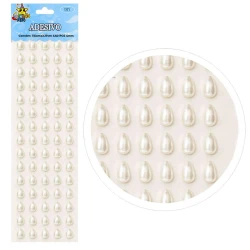 Adesivo meia gota 5mm branco com 126 unidades