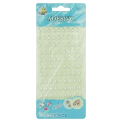 Adesivo meia gota branca 06mm com 90 unidades