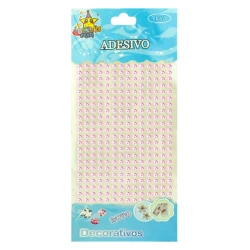 Adesivo meia pérola rosa bebê perolizado 04mm com 294 unidades