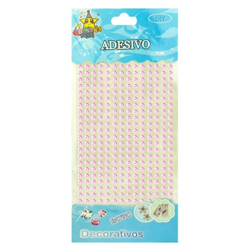Adesivo meia pérola rosa bebê perolizado 04mm com 294 unidades