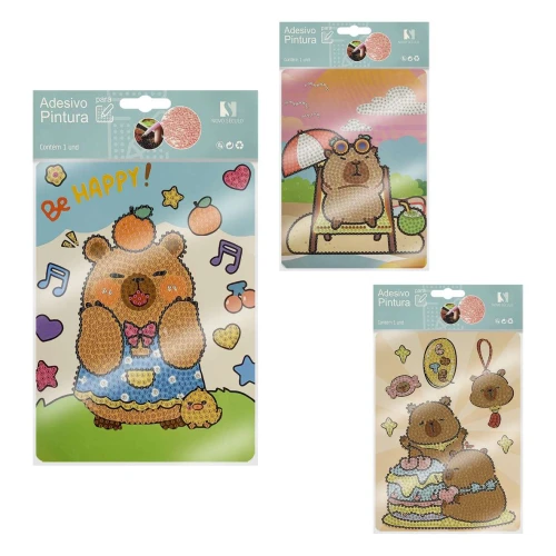 Adesivo para pintura strass Capivara sortido