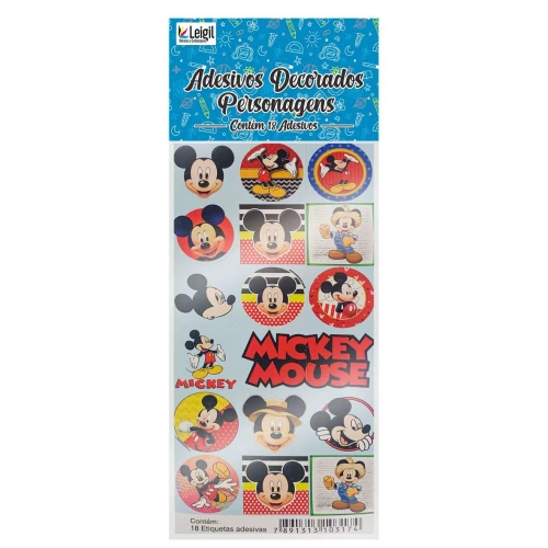 Adesivo stickers infantil 07x16cm personagens sortidos