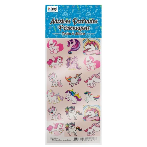 Adesivo stickers infantil 07x16cm personagens sortidos