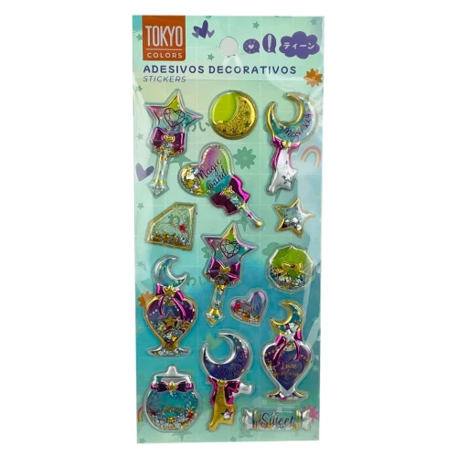 Adesivo stickers relevo 9x20,5cm sortido Tokyo Design