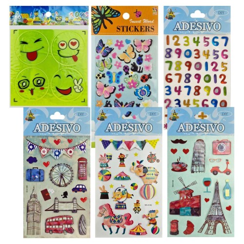 Adesivo stickers relevo pequeno / médio modelo sortido