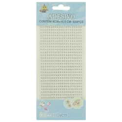 Adesivo strass 3mm prata com 520 unidades