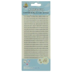 Adesivo strass 4mm prata com 391 unidades