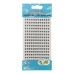 Adesivo strass 6mm prata com 192 unidades