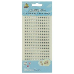 Adesivo strass 6mm prata com 192 unidades