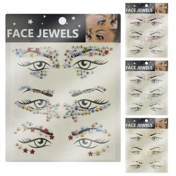 Adesivo strass facial para carnaval sortido MJ88202