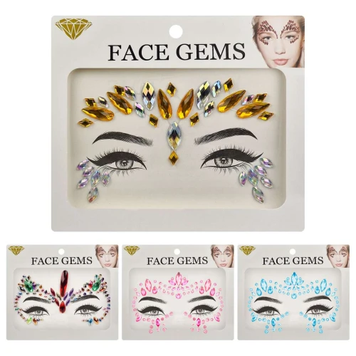 Adesivo strass facial para carnaval sortidos