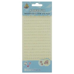 Adesivo strass flor furta cor 05mm com 210 unidades Brilha festa
