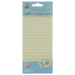 Adesivo strass flor furta cor 05mm com 210 unidades Brilha festa