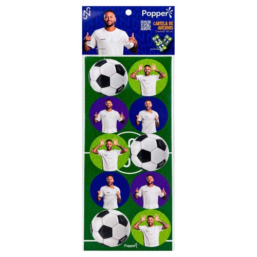 Adesivos bola de futebol neymar jr com 10 unidades