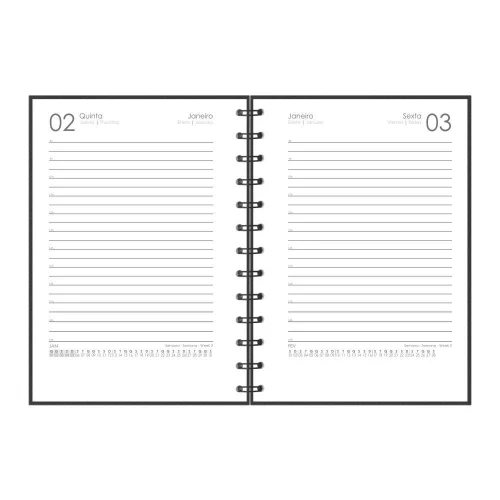 Agenda 2026 capa dura espiral lisa 320 folhas sortidas Redoma