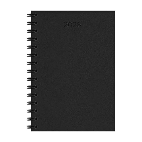 Agenda 2026 capa dura espiral lisa 320 folhas preta Redoma Agenda 2026 capa dura espiral lisa 320 folhas preta Redoma