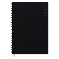 Agenda 2027 capa dura espiral Lisa 352 folhas preta