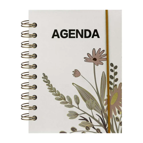 Agenda permanente capa dura espiral com 160 folhas sortidas