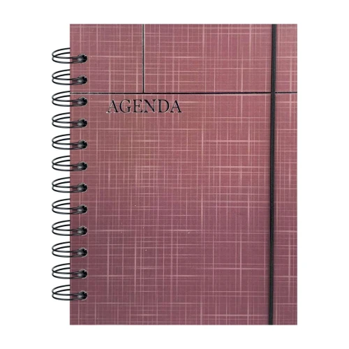 Agenda permanente capa dura espiral com 160 folhas sortidas