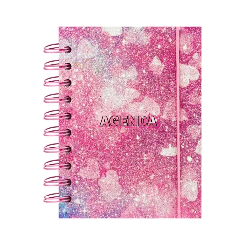 Agenda permanente capa dura sortidas 104x142mm com 160 folhas