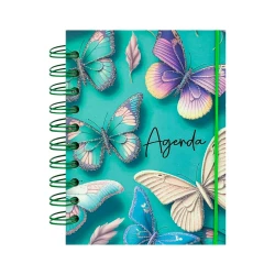 Agenda permanente capa dura sortidas 104x142mm com 160 folhas