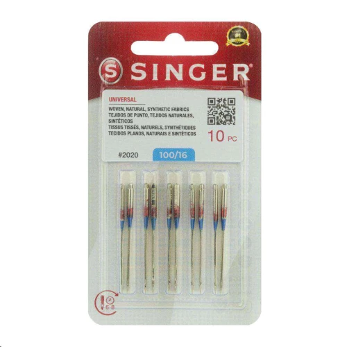 Agulha de máquina Singer 2020 nº16 100/16 com 10 unidades Agulha de máquina Singer 2020 nº16 100/16 com 10 unidades