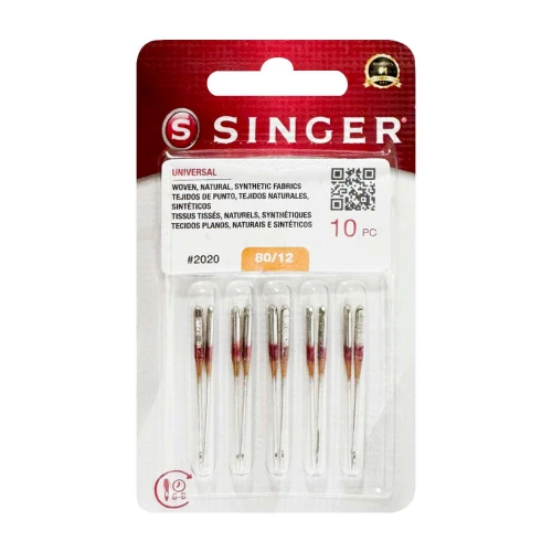 Agulha de máquina singer 2020 n°12 80/12 com 10 unidades