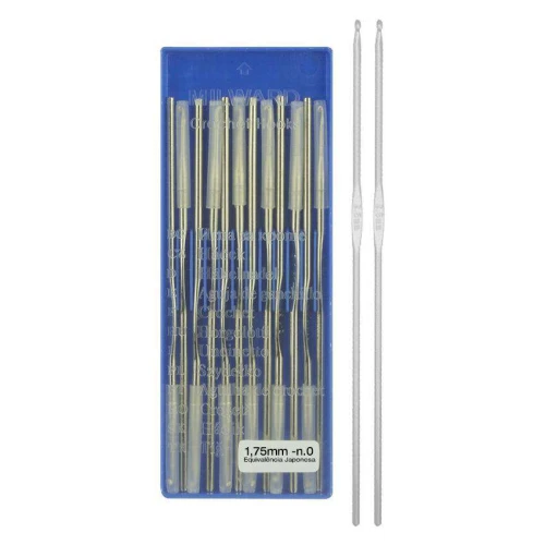 Agulha para crochê fino Nº0 1,75MM aço niquelado