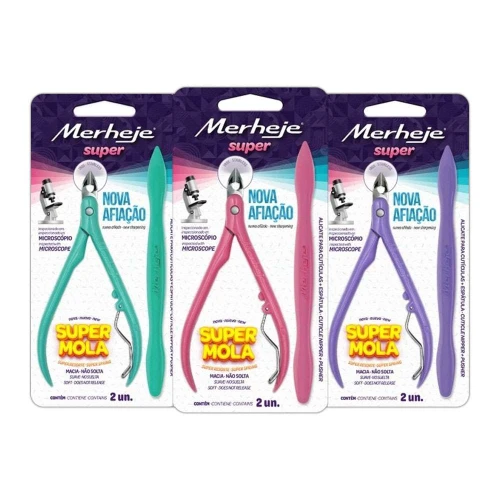 Alicate para cutícula com espátula plástica super sortida Alicate para cutícula com espátula plástica super sortida