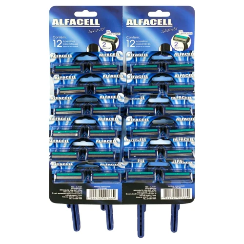 Aparelho de barbear descartável shave 12 kits com 2 unidades