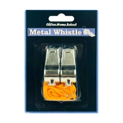 Apito de metal com 02 peças 04cm