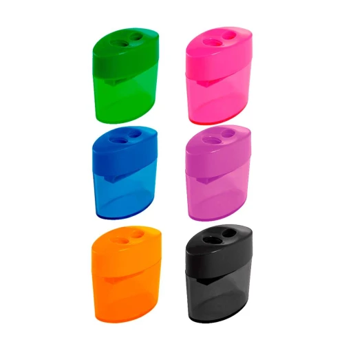 Apontador com depósito 02 furos oval blister Leo e Leo