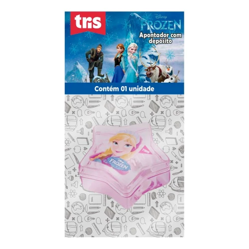 Apontador com depósito Frozen sortido blister Tris