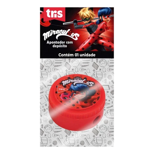 Apontador com depósito Miraculous blister Tris