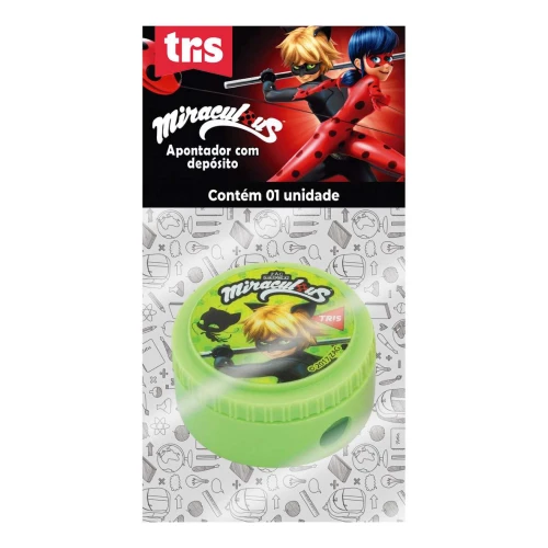 Apontador com depósito Miraculous blister Tris