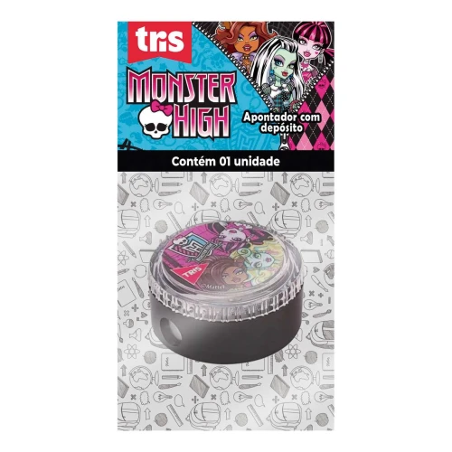 Apontador com depósito Monster High redondo blister Tris