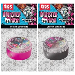 Apontador com depósito Monster High redondo blister Tris