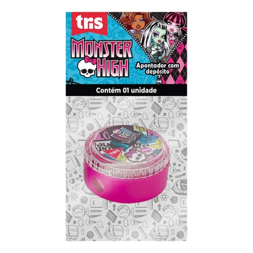 Apontador com depósito Monster High redondo blister Tris