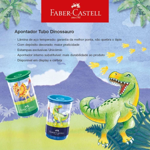 Apontador com depósito dinossauro blister Faber-Castell